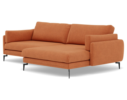 Canapé d'angle droit 4 places en tissu texturé Carlos