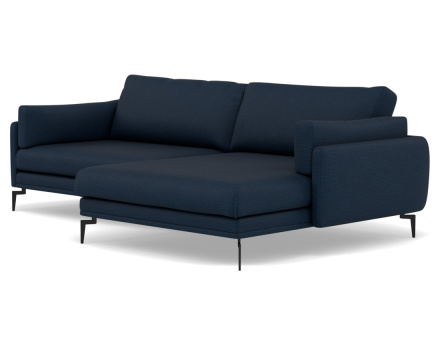 Canapé d'angle droit 4 places en tissu texturé Carlos