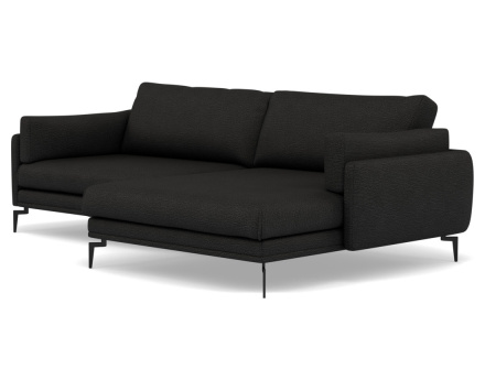 Canapé d'angle droit 4 places en tissu texturé Carlos