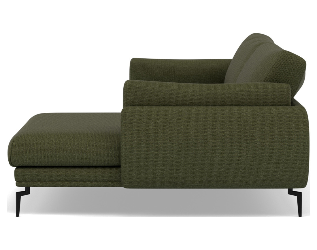 Canapé d'angle droit 4 places en tissu texturé Carlos