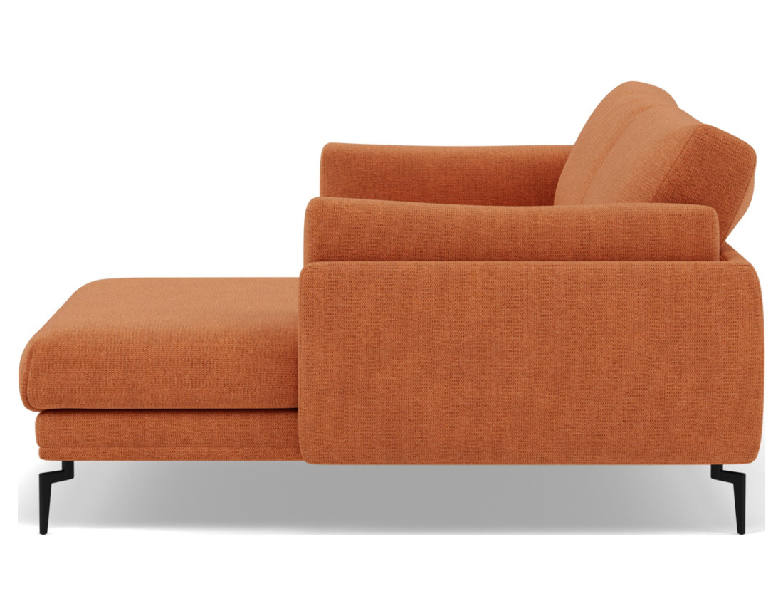 Canapé d'angle droit 4 places en tissu texturé Carlos