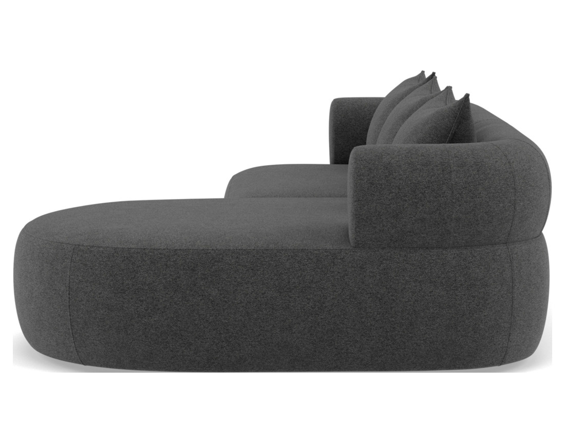 Angela - canapé d'angle droit 4 places en velours texturé Angela - canapé d'angle droit 4 places en velours texturé