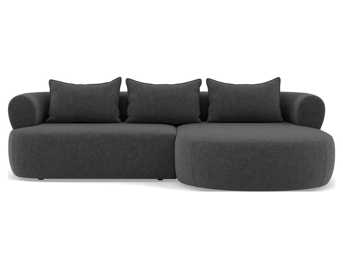 Angela - canapé d'angle droit 4 places en velours texturé Angela - canapé d'angle droit 4 places en velours texturé