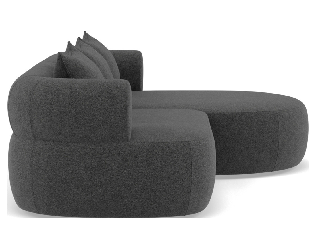 Angela - canapé d'angle droit 4 places en velours texturé Angela - canapé d'angle droit 4 places en velours texturé