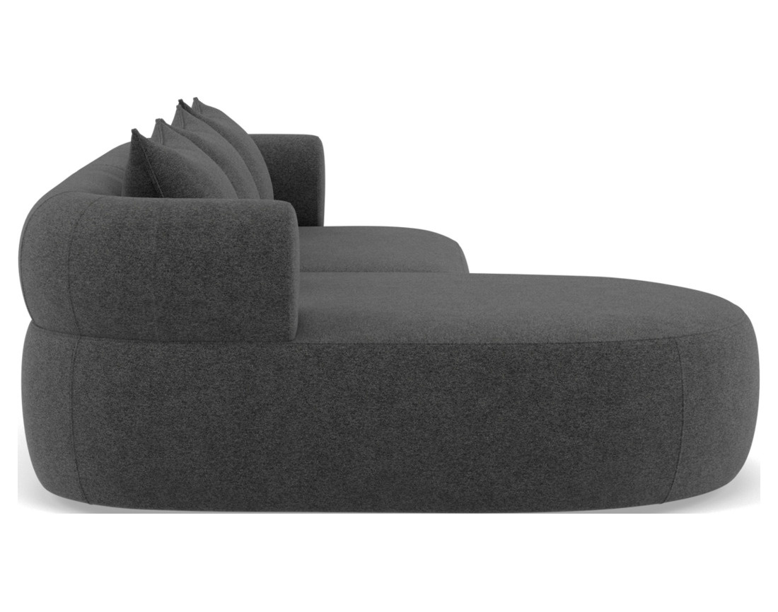 Canapé d'angle gauche 4 places en velours texturé Angela Canapé d'angle gauche 4 places en velours texturé Angela