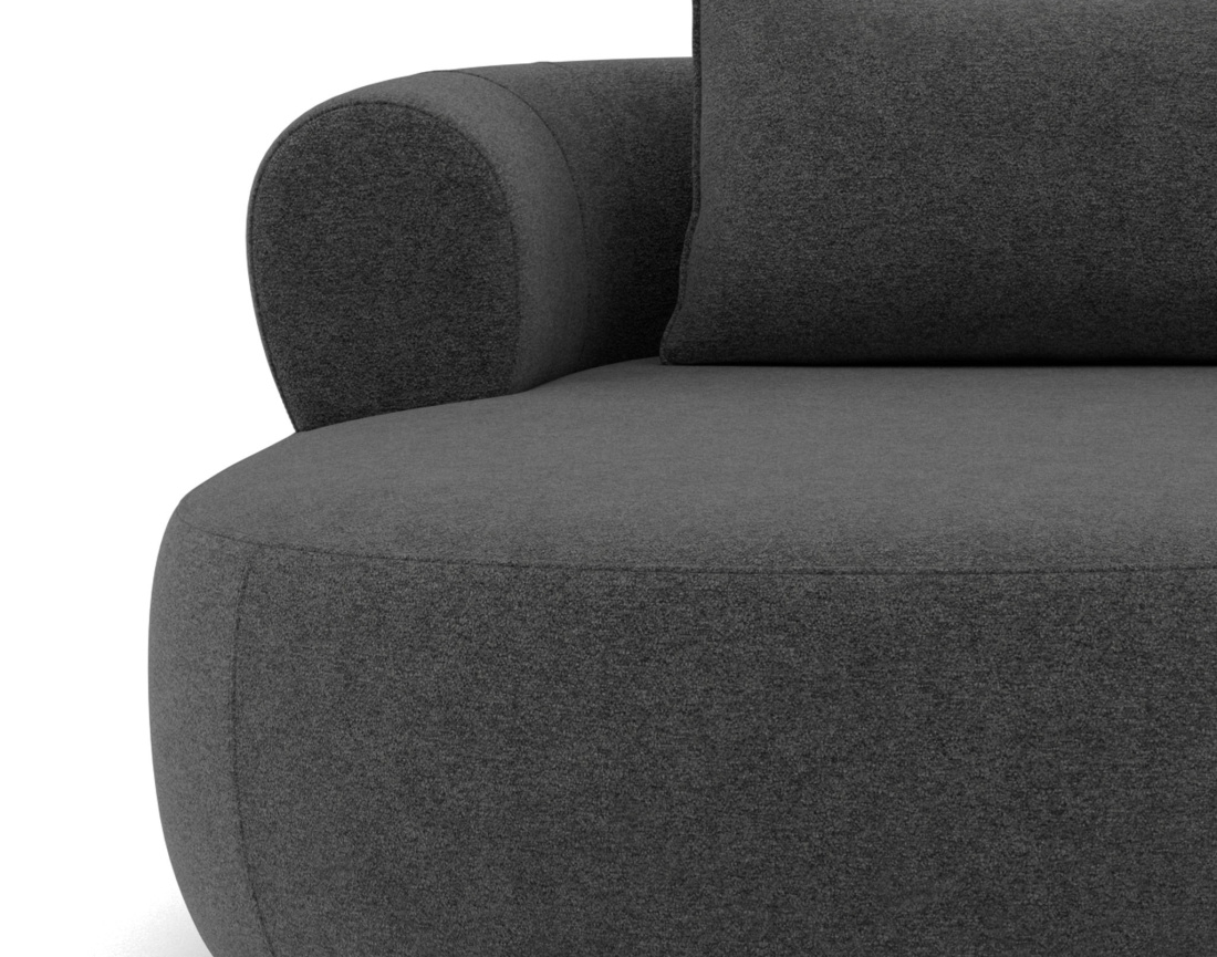 Canapé d'angle gauche 4 places en velours texturé Angela Canapé d'angle gauche 4 places en velours texturé Angela