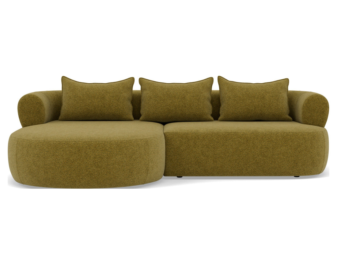 Canapé d'angle gauche 4 places en velours texturé Angela