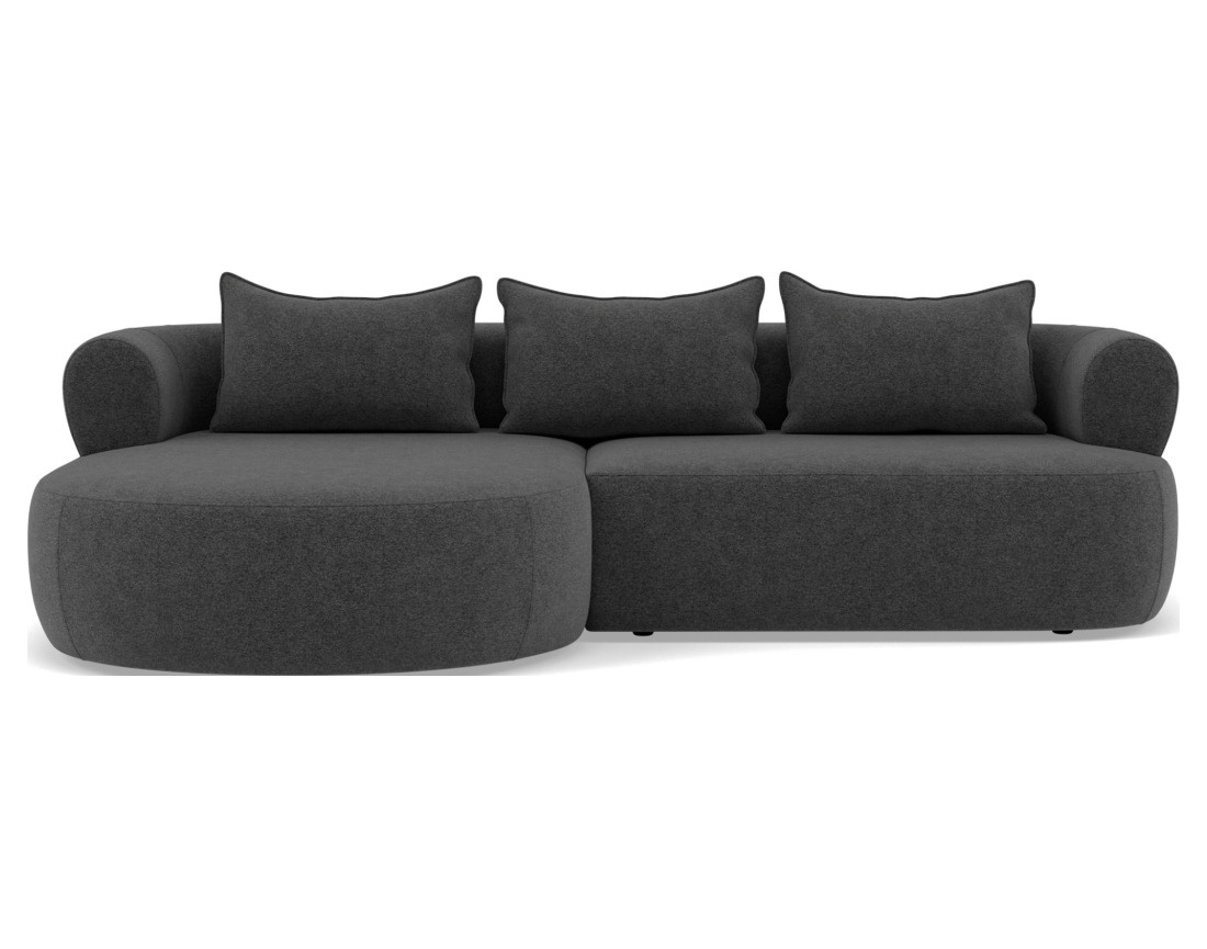 Canapé d'angle gauche 4 places en velours texturé Angela Canapé d'angle gauche 4 places en velours texturé Angela