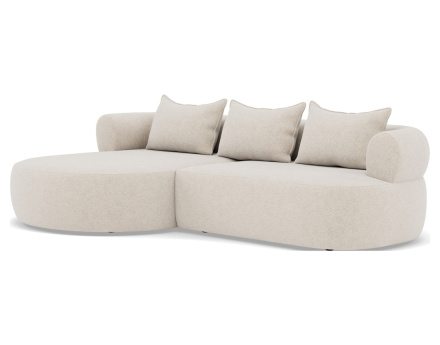 Canapé d'angle gauche 4 places en velours texturé Angela