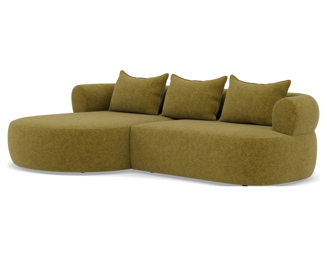 Canapé d'angle gauche 4 places en velours texturé Angela