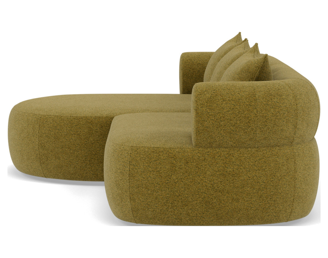 Canapé d'angle gauche 4 places en velours texturé Angela