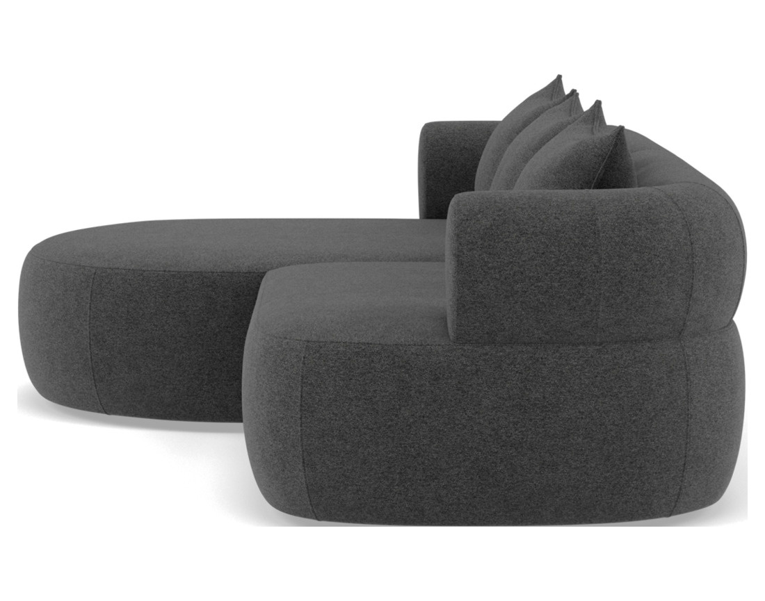 Canapé d'angle gauche 4 places en velours texturé Angela Canapé d'angle gauche 4 places en velours texturé Angela