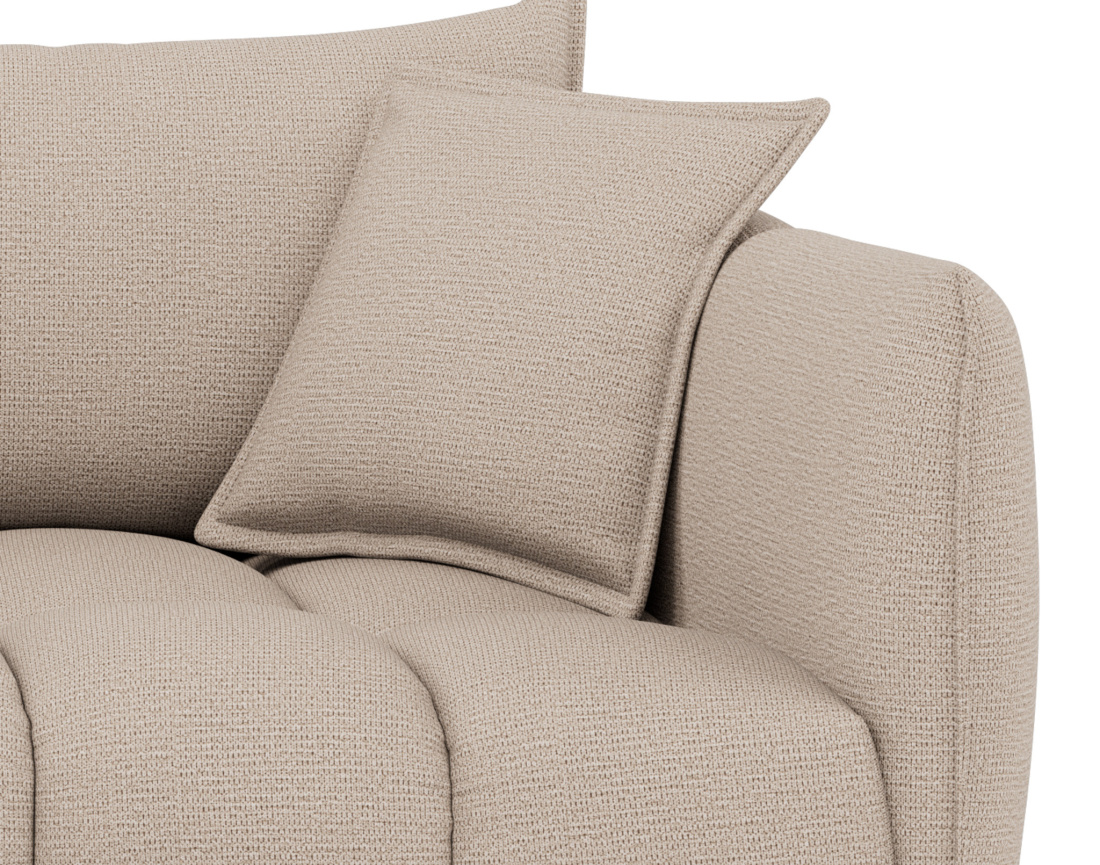 Canapé droit 3 places assise profonde en tissu texturé Cassiopee