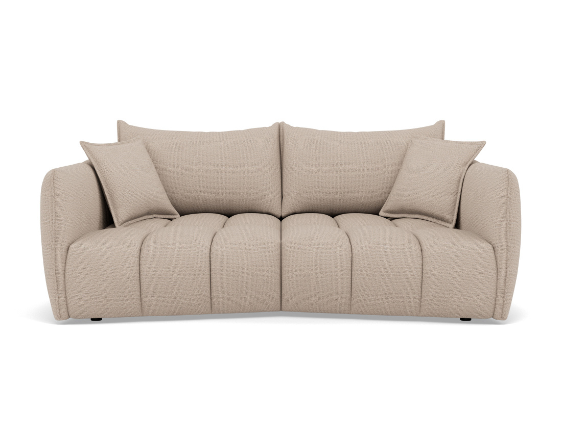 Canapé droit 3 places assise profonde en tissu texturé Cassiopee