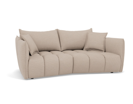 Canapé droit 3 places assise profonde en tissu texturé Cassiopee