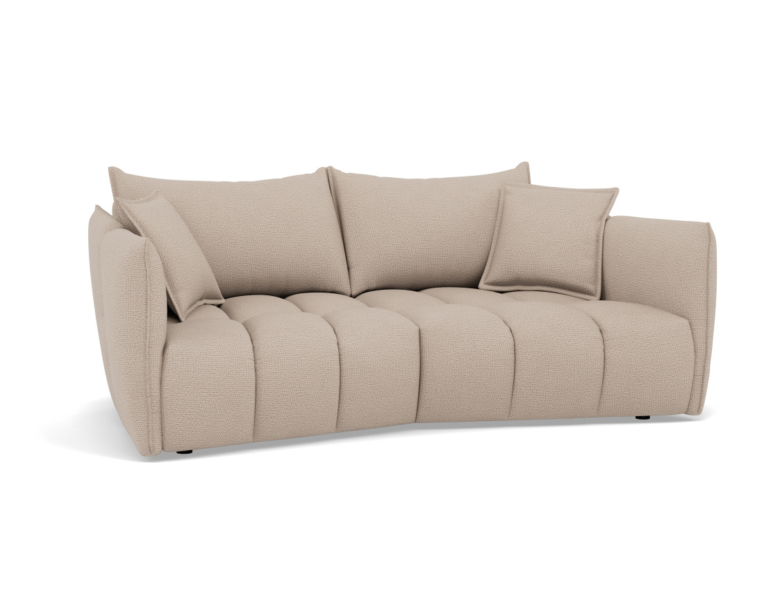 Canapé droit 3 places assise profonde en tissu texturé Cassiopee