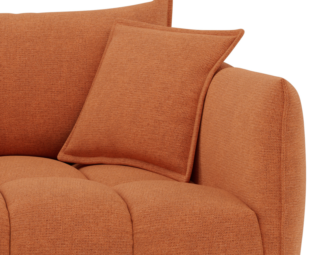 Canapé droit 3 places assise profonde en tissu texturé Cassiopee