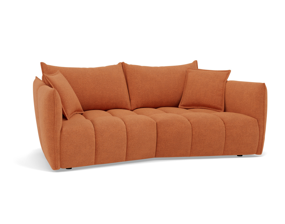 Canapé droit 3 places assise profonde en tissu texturé Cassiopee