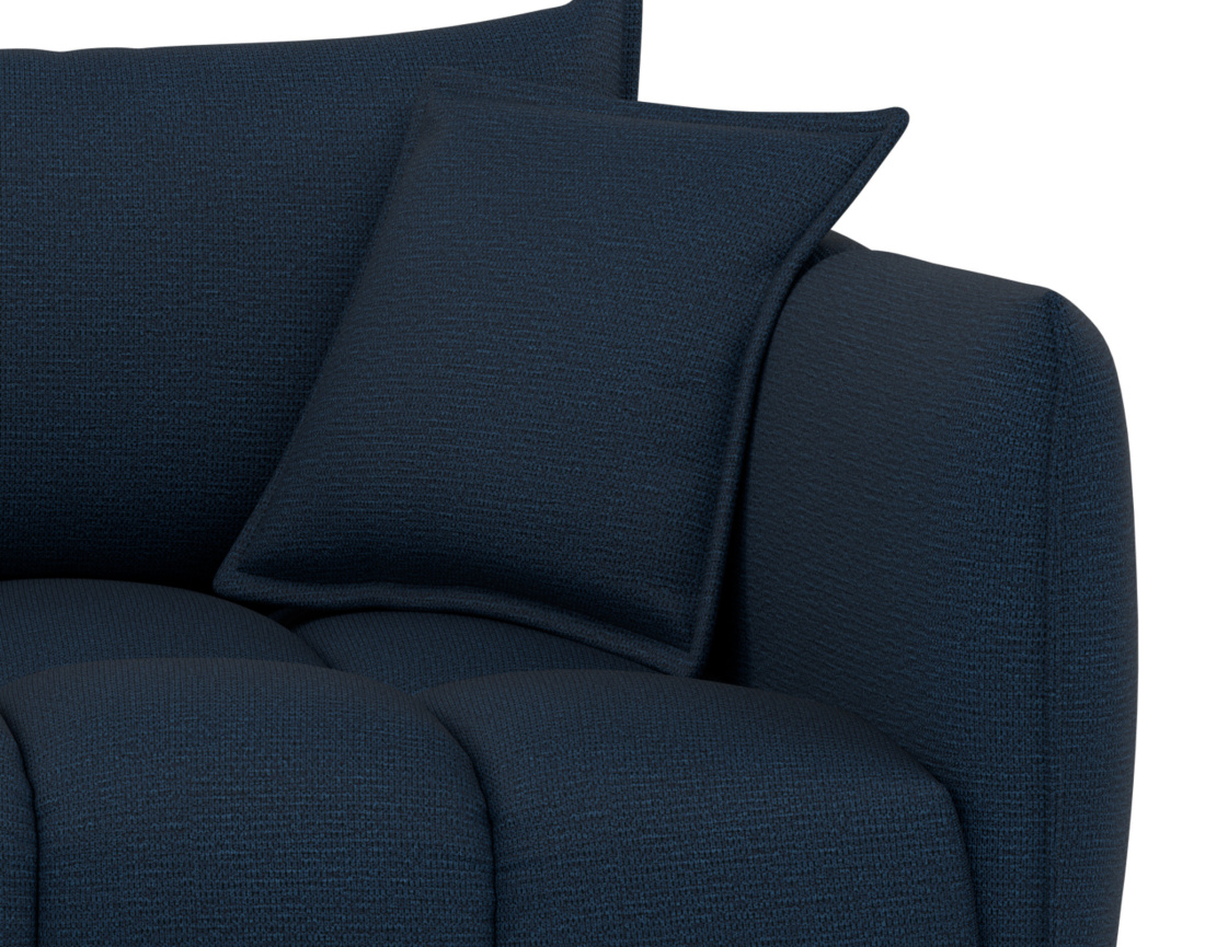 Canapé droit 3 places assise profonde en tissu texturé Cassiopee