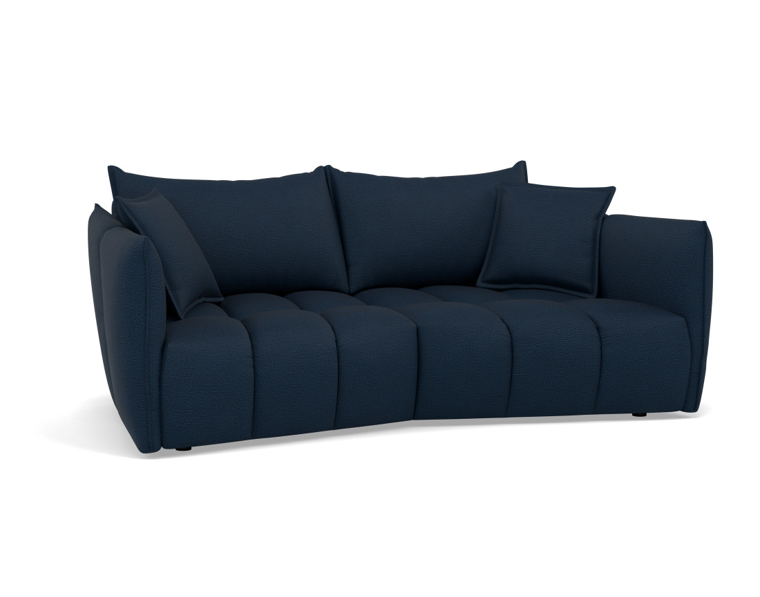 Canapé droit 3 places assise profonde en tissu texturé Cassiopee