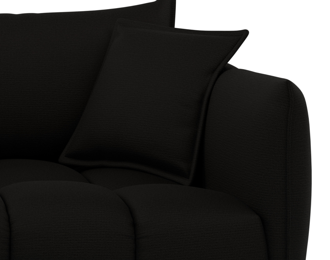 Canapé droit 3 places assise profonde en tissu texturé Cassiopee Canapé droit 3 places assise profonde en tissu texturé Cassiopee