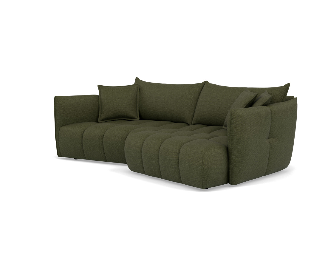 Canapé d'angle droit 4 places en tissu texturé Cassiopee