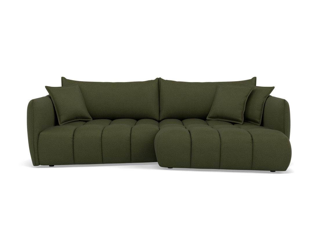 Canapé d'angle droit 4 places en tissu texturé Cassiopee