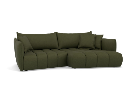 Canapé d'angle droit 4 places en tissu texturé Cassiopee