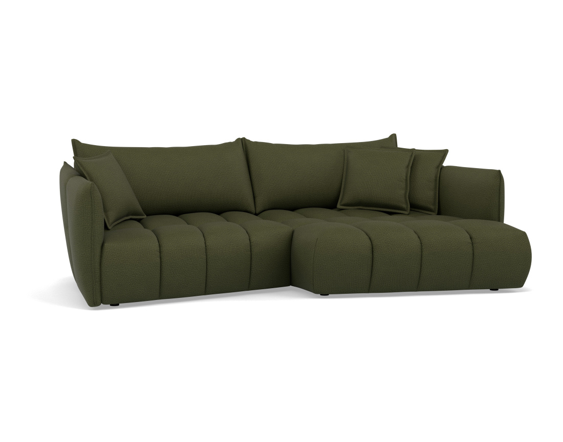 Canapé d'angle droit 4 places en tissu texturé Cassiopee