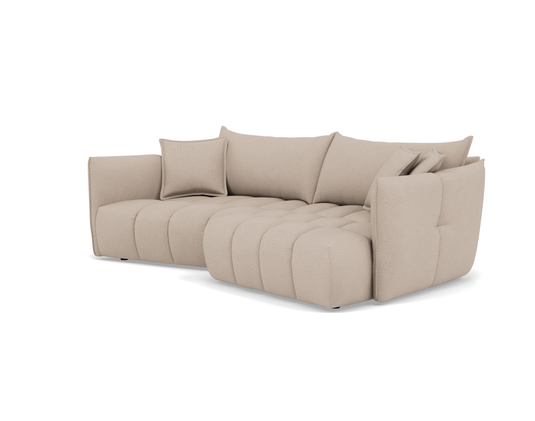 Canapé d'angle droit 4 places en tissu texturé Cassiopee