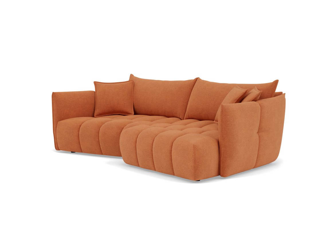 Canapé d'angle droit 4 places en tissu texturé Cassiopee