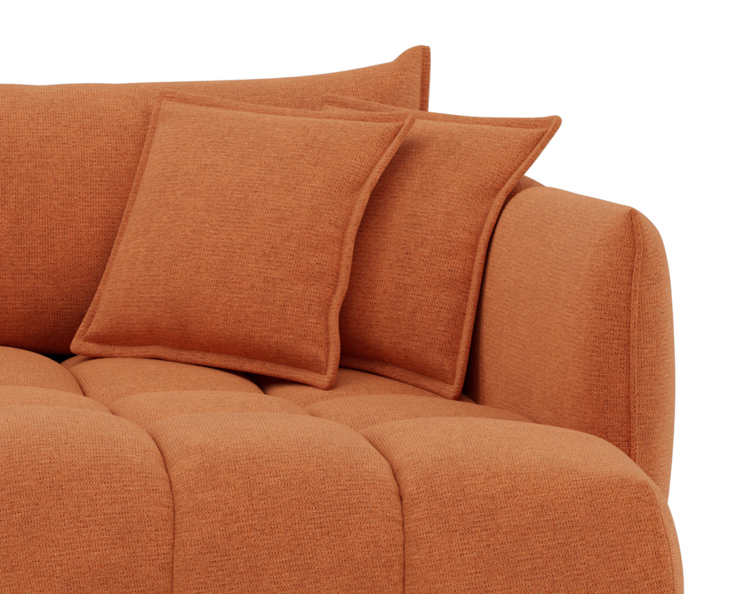 Canapé d'angle droit 4 places en tissu texturé Cassiopee