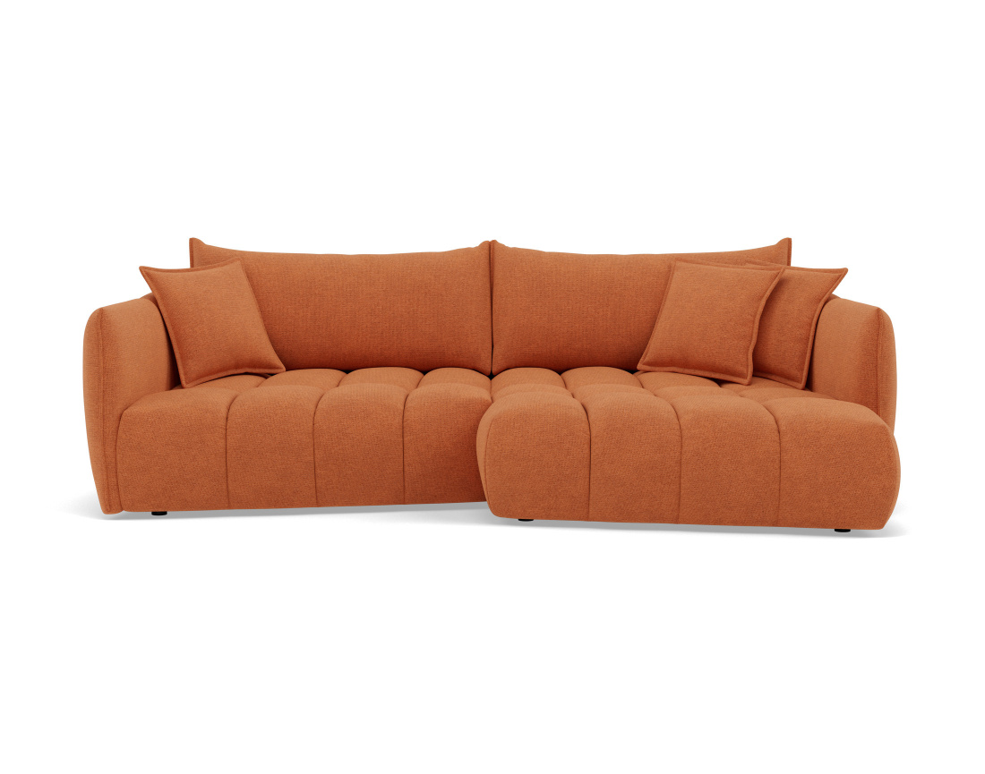 Canapé d'angle droit 4 places en tissu texturé Cassiopee