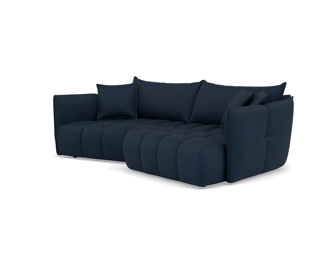 Canapé d'angle droit 4 places en tissu texturé Cassiopee
