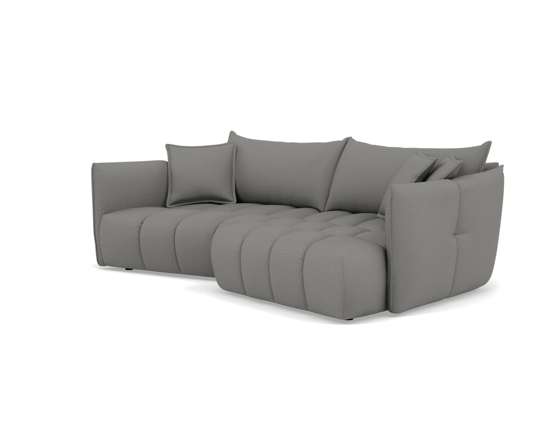 Canapé d'angle droit 4 places en tissu texturé Cassiopee