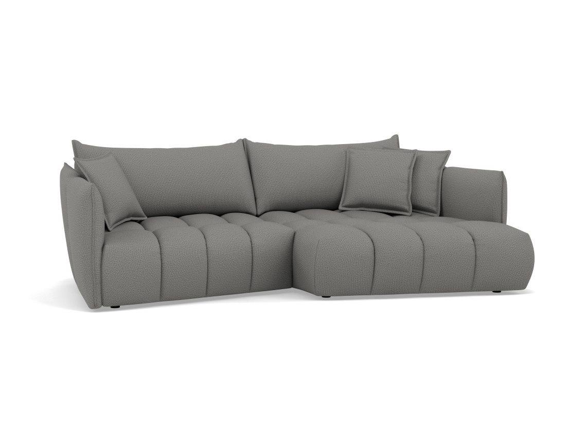 Canapé d'angle droit 4 places en tissu texturé Cassiopee