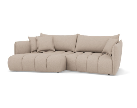 Canapé d'angle gauche 4 places en tissu texturé Cassiopee