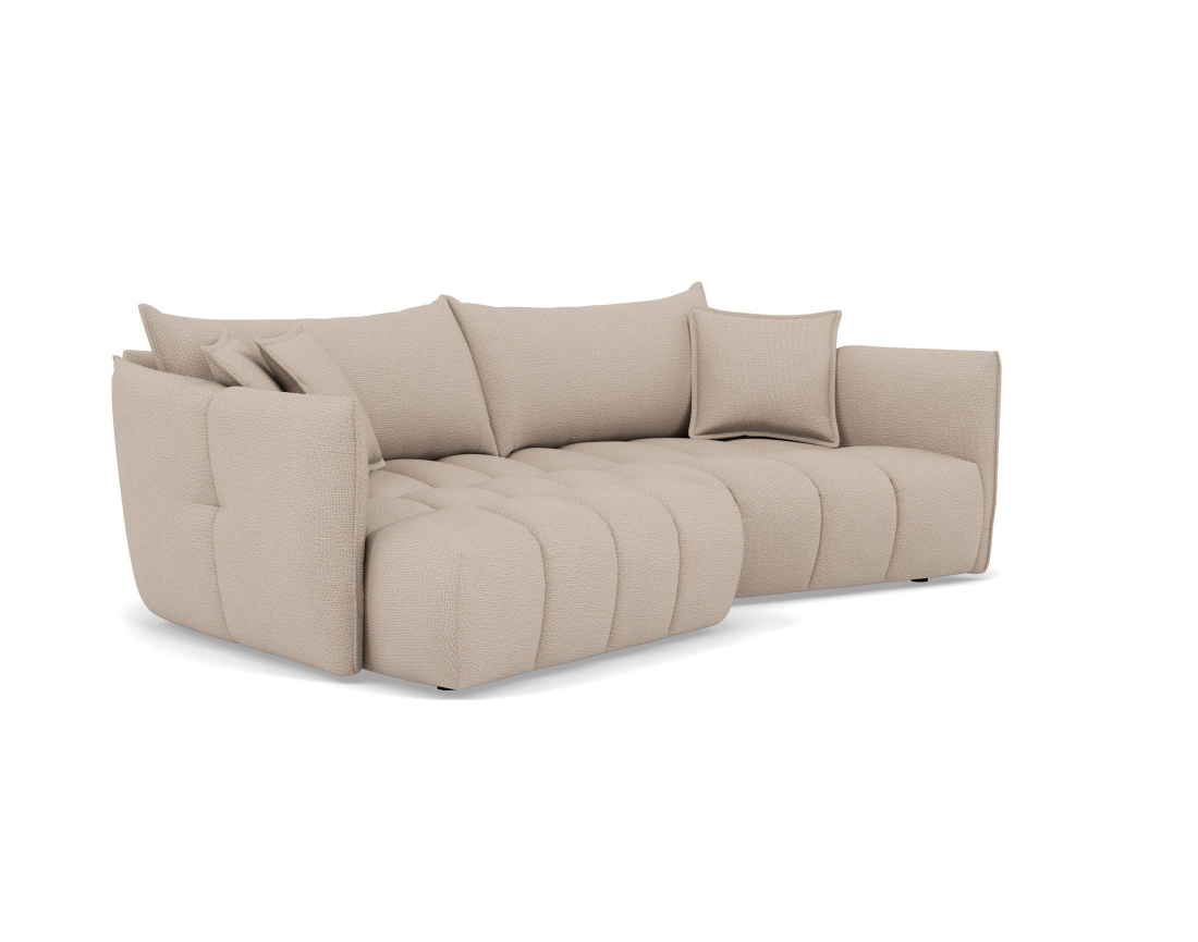 Canapé d'angle gauche 4 places en tissu texturé Cassiopee Canapé d'angle gauche 4 places en tissu texturé Cassiopee