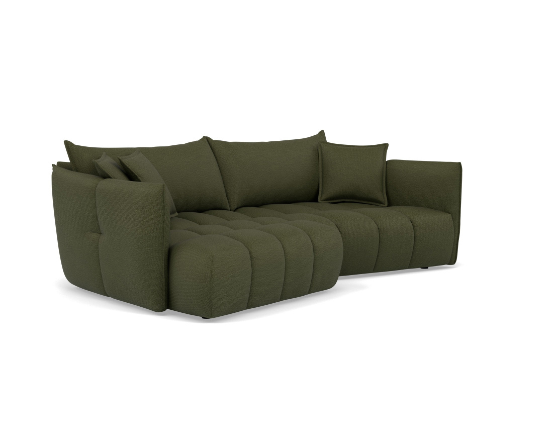 Canapé d'angle gauche 4 places en tissu texturé Cassiopee