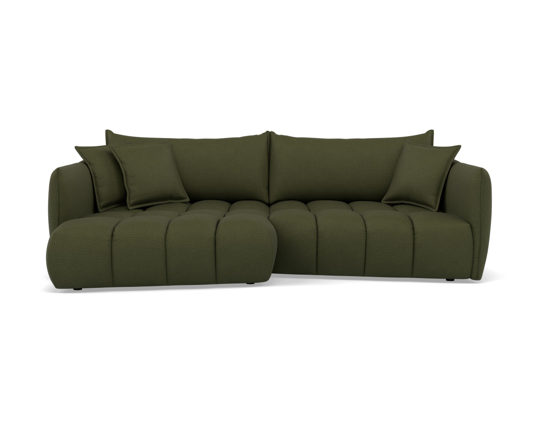 Canapé d'angle gauche 4 places en tissu texturé Cassiopee