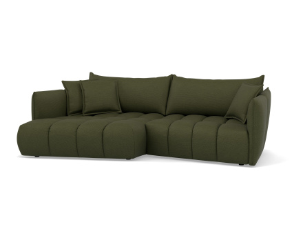 Canapé d'angle gauche 4 places en tissu texturé Cassiopee