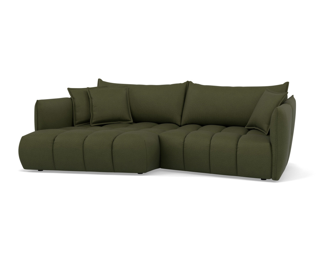 Canapé d'angle gauche 4 places en tissu texturé Cassiopee