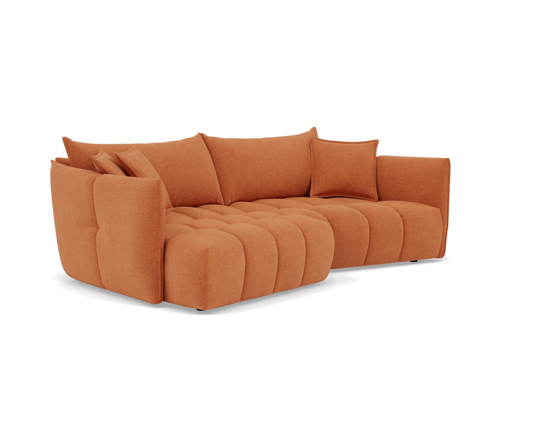 Canapé d'angle gauche 4 places en tissu texturé Cassiopee