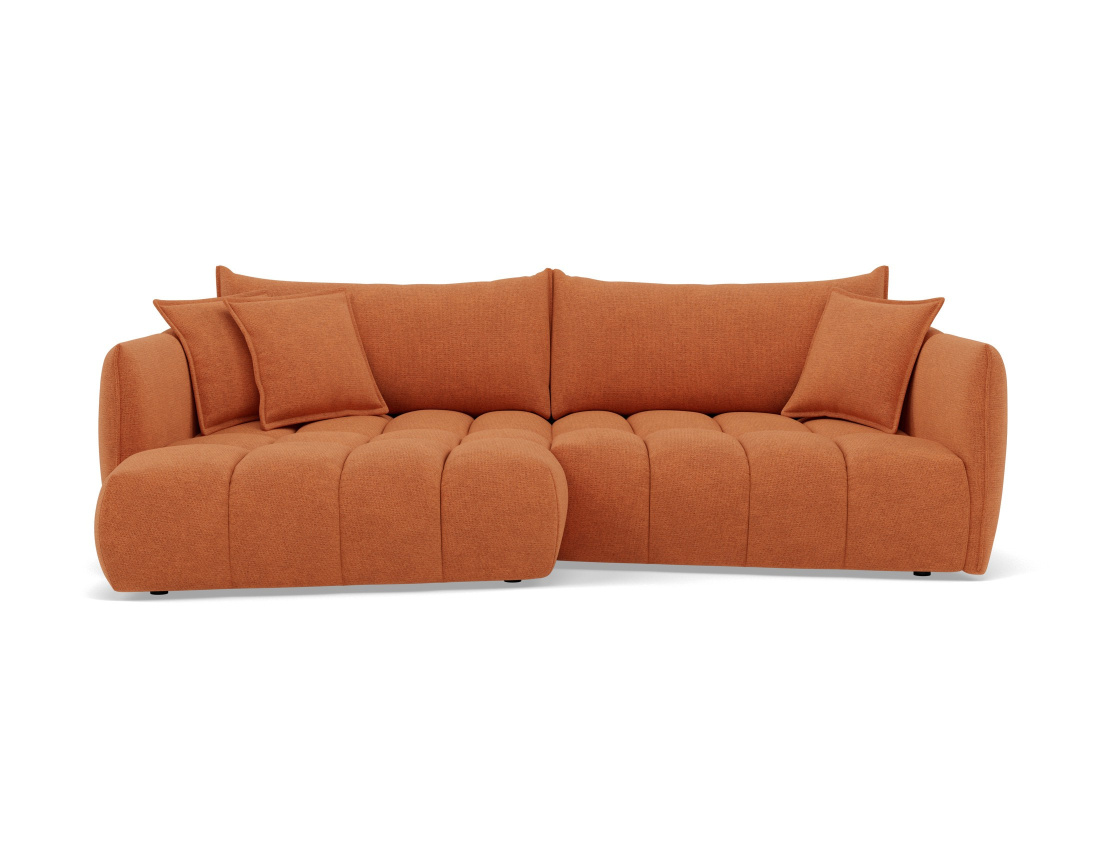 Canapé d'angle gauche 4 places en tissu texturé Cassiopee