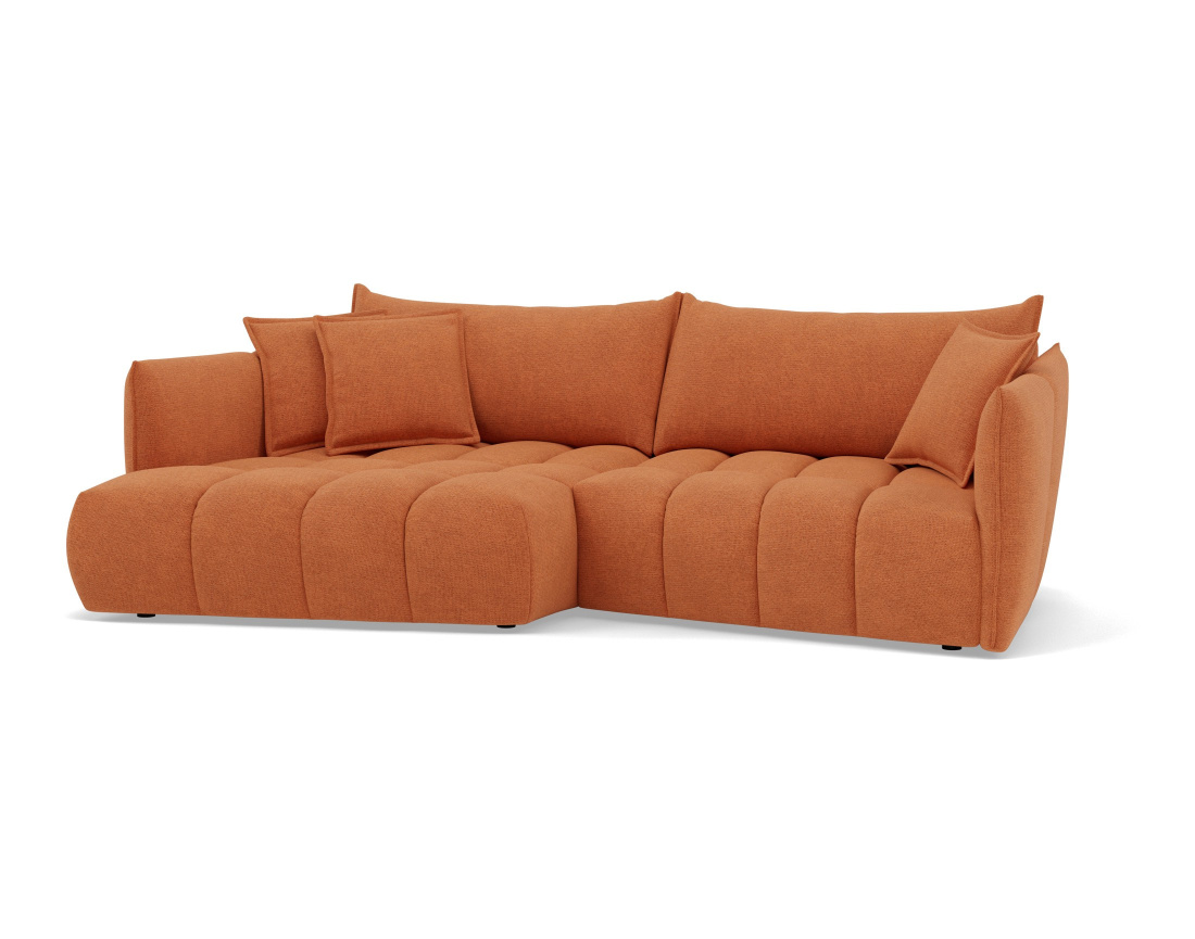 Canapé d'angle gauche 4 places en tissu texturé Cassiopee