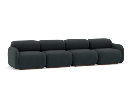 Canapé droit modulable 4 places en velours texturé Penelope