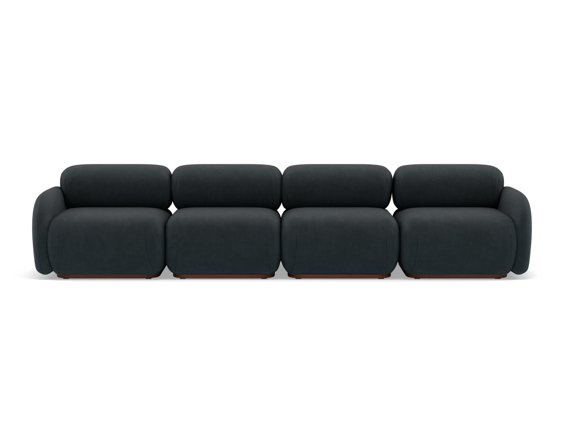 Canapé droit modulable 4 places en velours texturé Penelope Canapé droit modulable 4 places en velours texturé Penelope