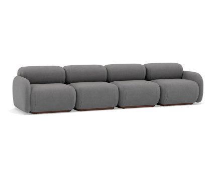 Canapé droit modulable 4 places en velours texturé Penelope