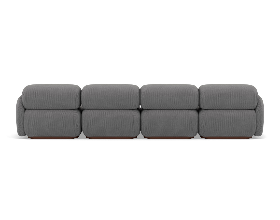 Canapé droit modulable 4 places en velours texturé Penelope Canapé droit modulable 4 places en velours texturé Penelope