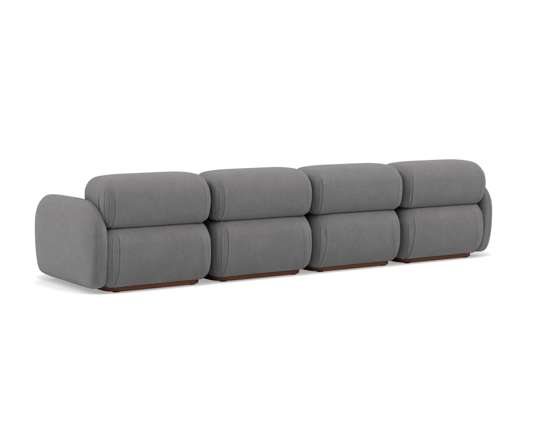 Canapé droit modulable 4 places en velours texturé Penelope Canapé droit modulable 4 places en velours texturé Penelope